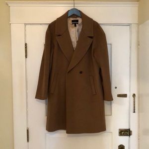 Oversized camel topcoat - wool